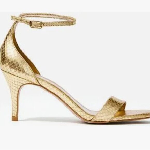 NIB! Lilly Pulitzer gold Natalie kitten heel sandal - Picture 1 of 5